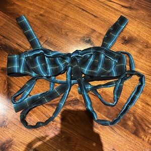 For love and lemons blue printed strap bra top